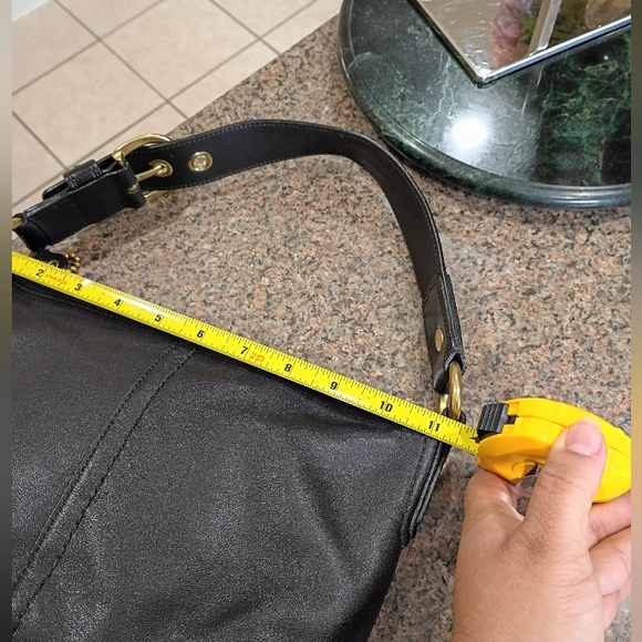 COACH Mini Black Soft Pebbled Leather Hobo Shoulder Bag Y2k - Picture 13 of 17